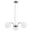 Lustra moderna cromata, abajururi din sticla alba, 3xE4/40W, Nol 02903 W3 CH, Lemir